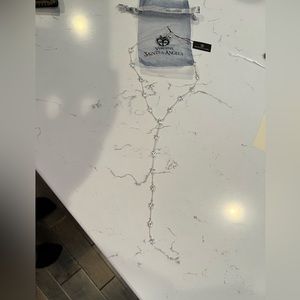 VSA Rock Star collection silver and crystal lariat necklace NWT